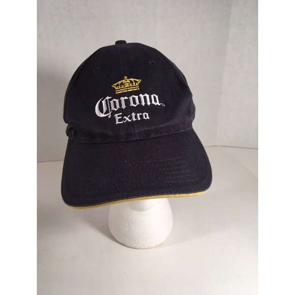 Corona Extra Beer Baseball Hat Cap Strapback Navy Blue Yellow Beach Unisex - Picture 1 of 6